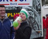 Marianne Vos taking a swig of the cactus jenever. ? Jonas Bruffaerts