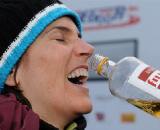 Christine Vardaros, all smiles during the post-race festivities. ? Francois Buyssens