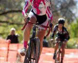 Chloe Dygert, right, closes to Mackenzie Green in the sand. © Kent Baumgardt