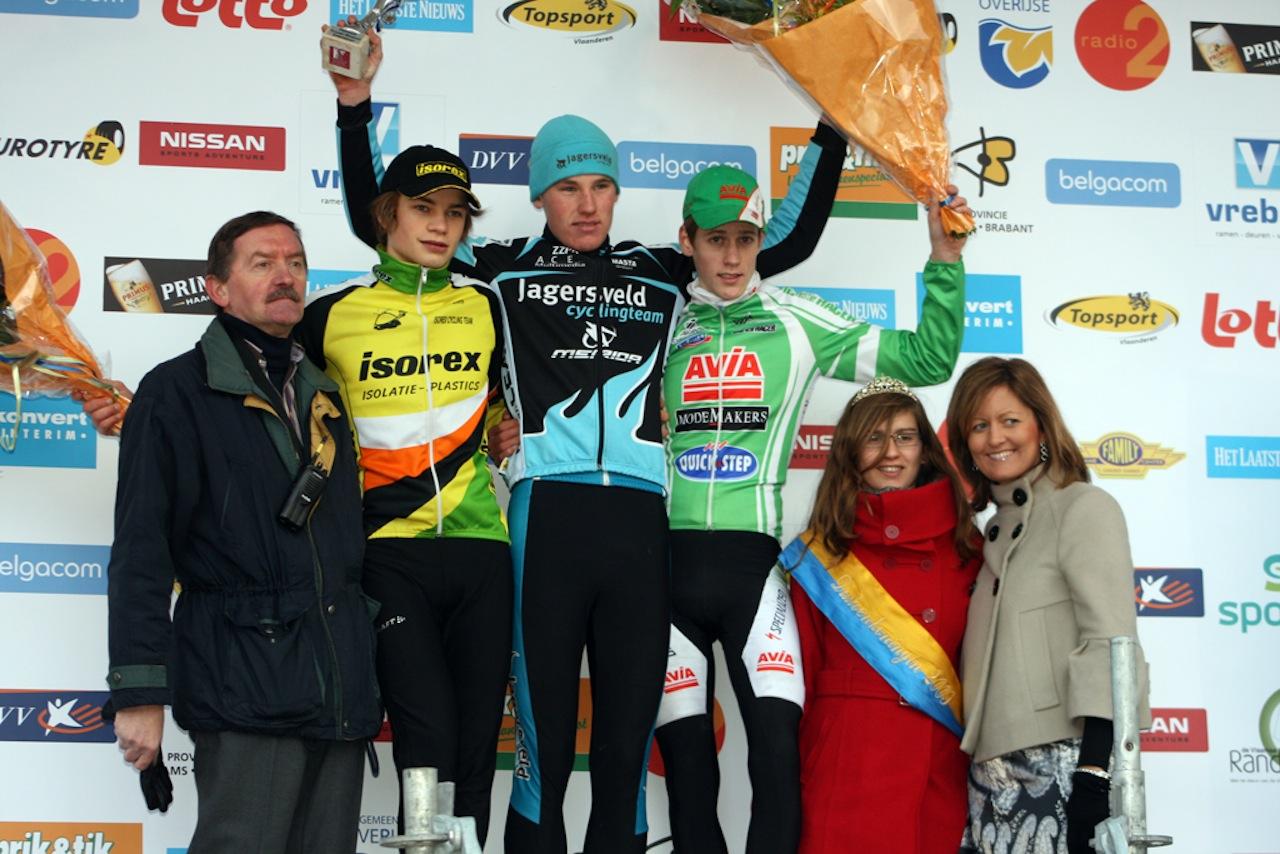 The Juniors podium in Overijse. ? Bart Hazen