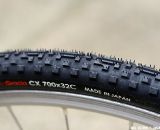 The side knobs look similar to the Cross Blaster and Cinder X on the Panaracer Cedric Gracia CXCG cyclocross clincher tire. © Paul Guerra / Cyclocross Magazine