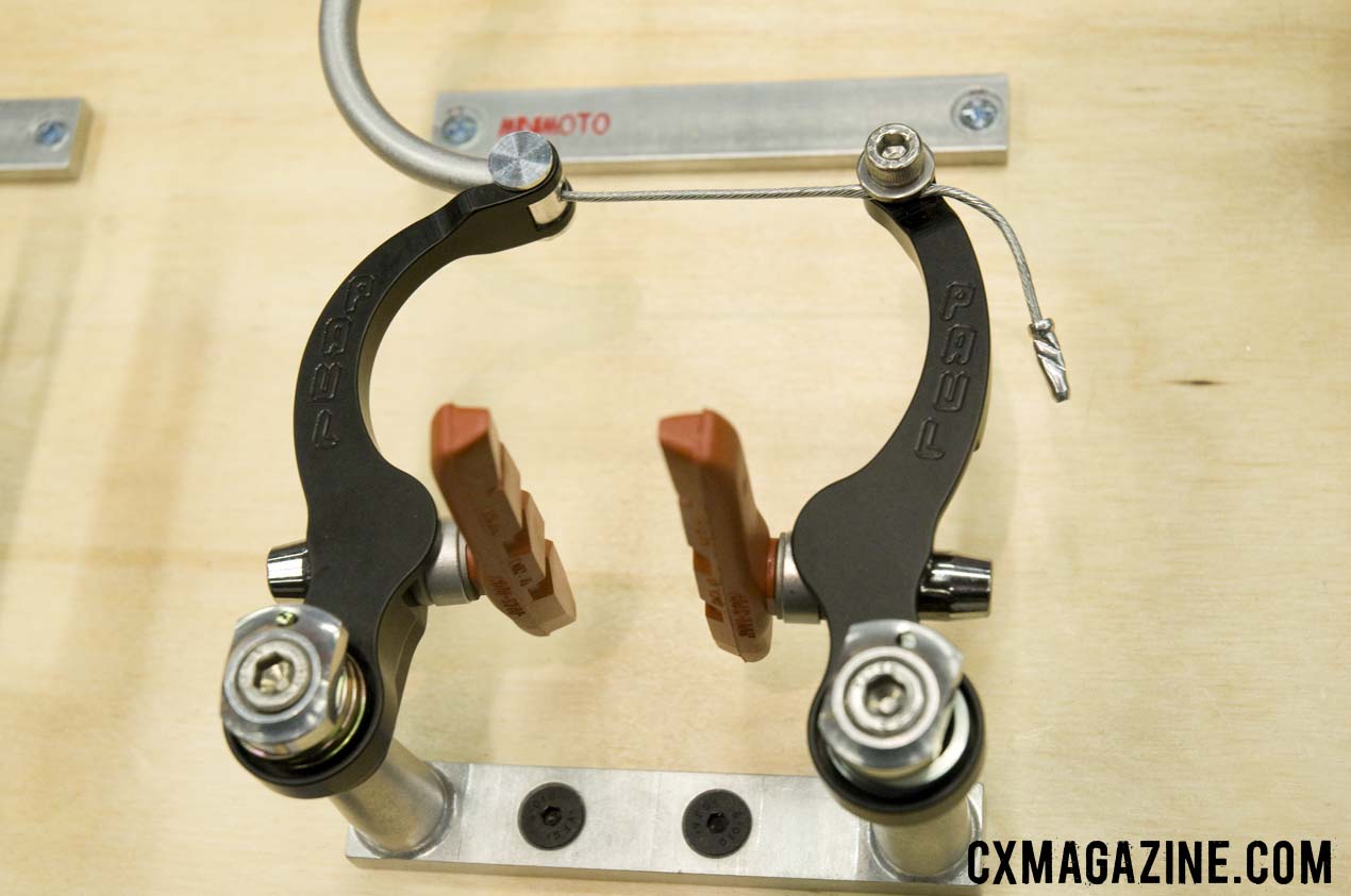 Paul Component Engineering\'s new MiniMoto linear-pull brake will be available at the end of April and will retail for $129 per brake for the black or silver version and $141 for the polished model. © Kevin White