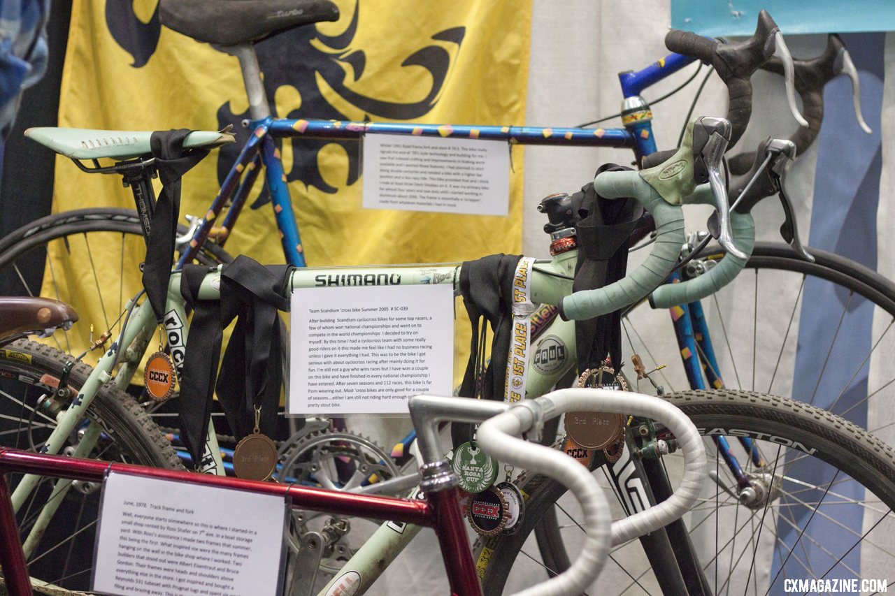 Rock Lobster with bikes from 1978, 2005, and 1992 (front to back) at NAHBS 2012. ©Cyclocross Magazine