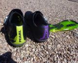 The backs of the shoes have socks that correspond to the shoe backs. © Cyclocross Magazine