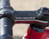 Specialized's ProSet alloy stem, in a 110mm length. - 2014 Junior Cyclocross National Champion Peter Goguen's Specialized CruX Carbon Pro bike. © Cyclocross Magazine