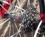 10-speed SRAM PG-1070 cassette in an 11-26t combination. -  Peter Goguen's Specialized CruX Carbon Pro bike. © Cyclocross Magazine