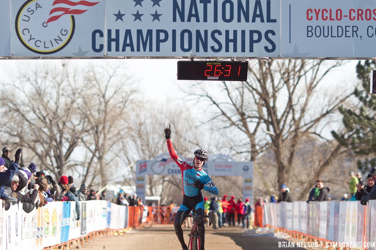 Petrov Takes Junior 15-16 Win at the 2014 National Cyclocross Championships. © Brian Nelson