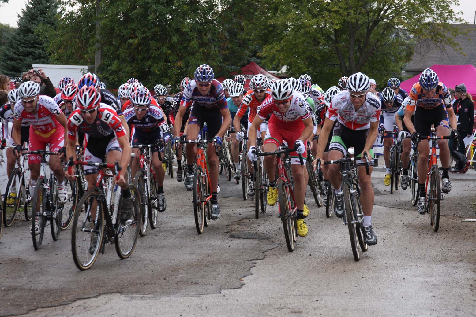 The holeshot was taken by Andy Jacques-Maynes (Bissel Pro Cycling) for the second day in a row. by Amy Dykema