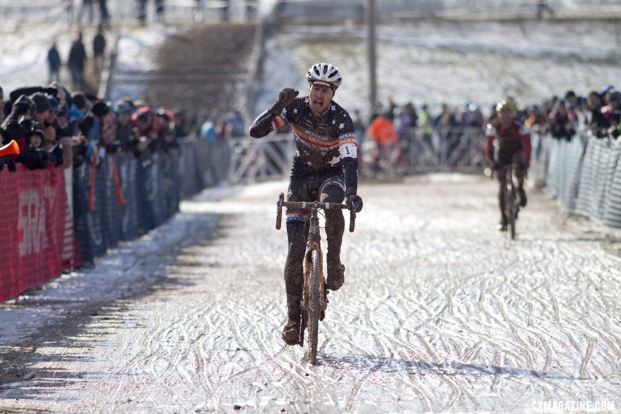 Webber finds satisfaction with this third place. Masters Men 40-44, 2013 Cyclocross World Championships. © Cyclocross Magazine