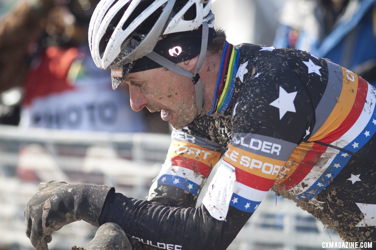 Wondering what could have been. Pete Webber at the finish, with 3rd place. Masters Men 40-44. © Cyclocross Magazine