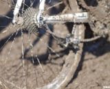 A costly day: No podium and a destroyed Campagnolo Super Record derailleur for Pietro. 2013 Cyclocross World Championships. © Cyclocross Magazine