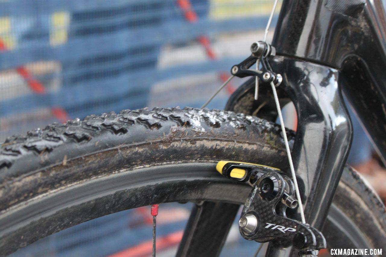 TRP EuroX carbon brakes on Craig\'s bike. © Cyclocross Magazine