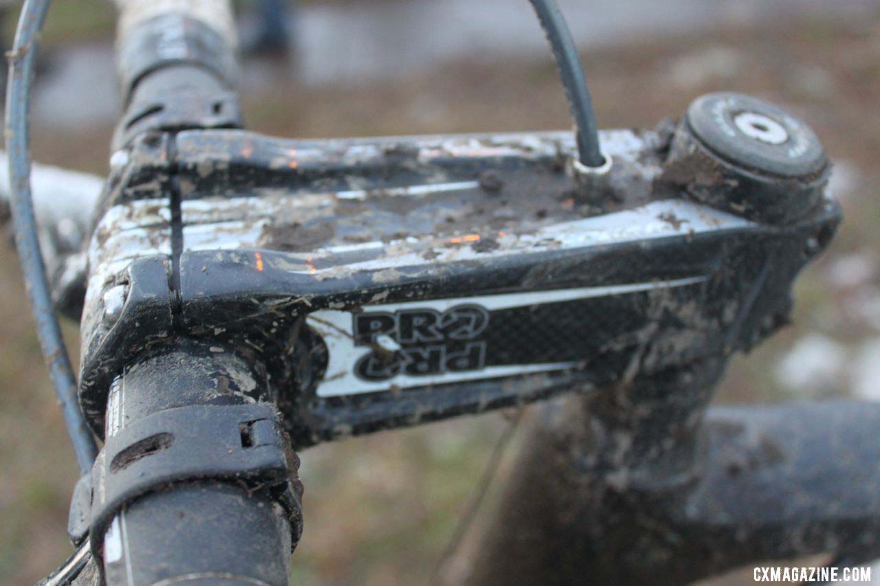 The ultra-stiff stem Craig uses is a downhill model. © Cyclocross Magazine