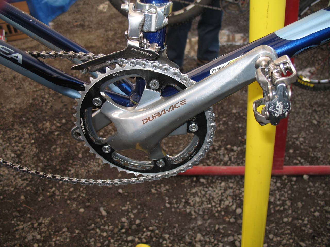 Dunlap runs the tested combination of Dura Ace cranks and XTR pedals. ? Cyclocross Magazine
