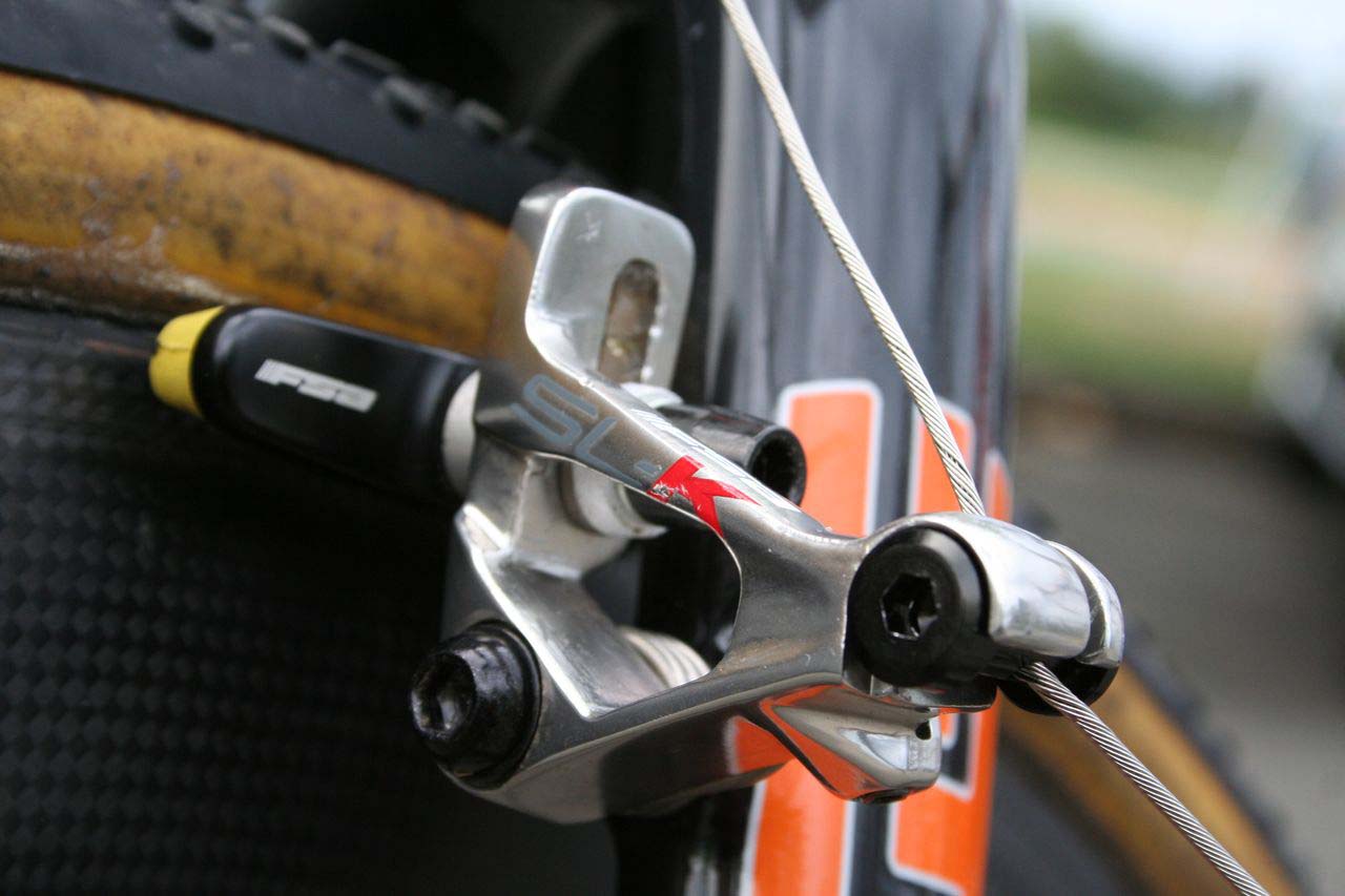 Wyman uses FSA SL-K canti brakes. ? Cyclocross Magazine