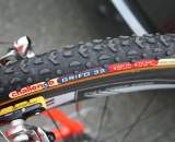 Wyman's FSA carbon wheels were wearing Challenge Grifo's when CXM saw the Kona. ? Cyclocross Magazine