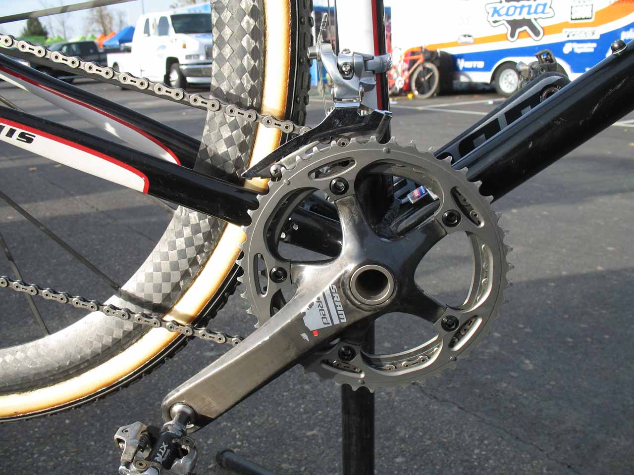 Anthony runs SRAM Red, with the exception of the Force front derailleur cage. ? Cyclocross Magazine
