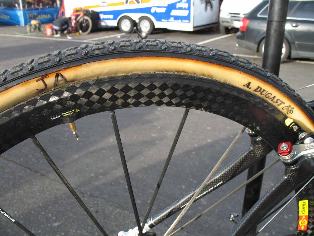 If you had Dugasts mounted on Mavic Cosmic Carbones, you'd label them too. ? Cyclocross Magazine