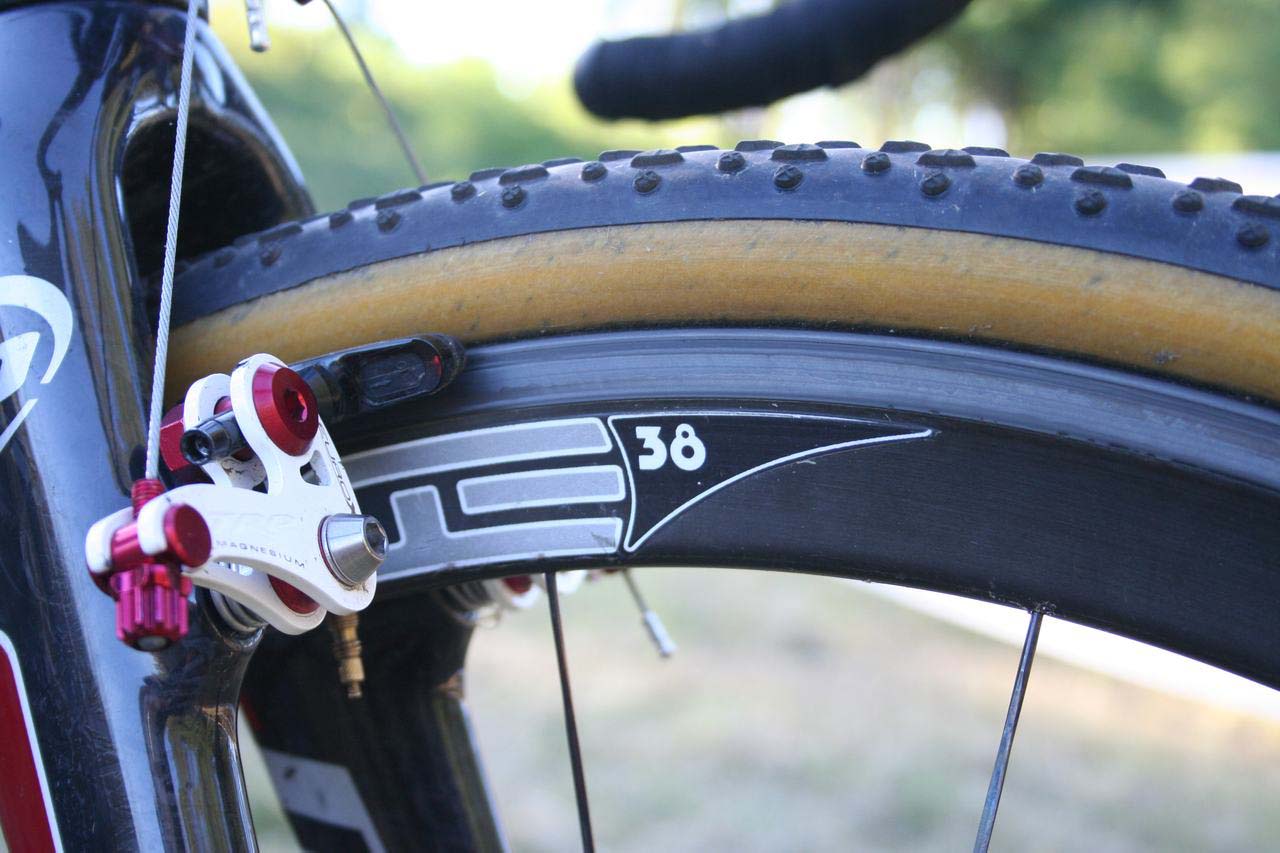 Page wraps the Edge Composites wheels with Challenge Grifos. © Cyclocross Magazine