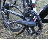 Page runs double chainrings on the Dura Ace cranks. © Cyclocross Magazine