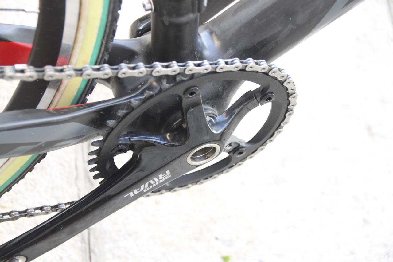 Who says you can’t win a National Championship on a single ring, SRAM Rival crankset? © Cyclocross Magazine