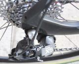 Lisa Jacobs’ bike has some custom parts selections compared to the stock offering, including the SRAM X9 Type 2 rear derailleur.  © Cyclocross Magazine