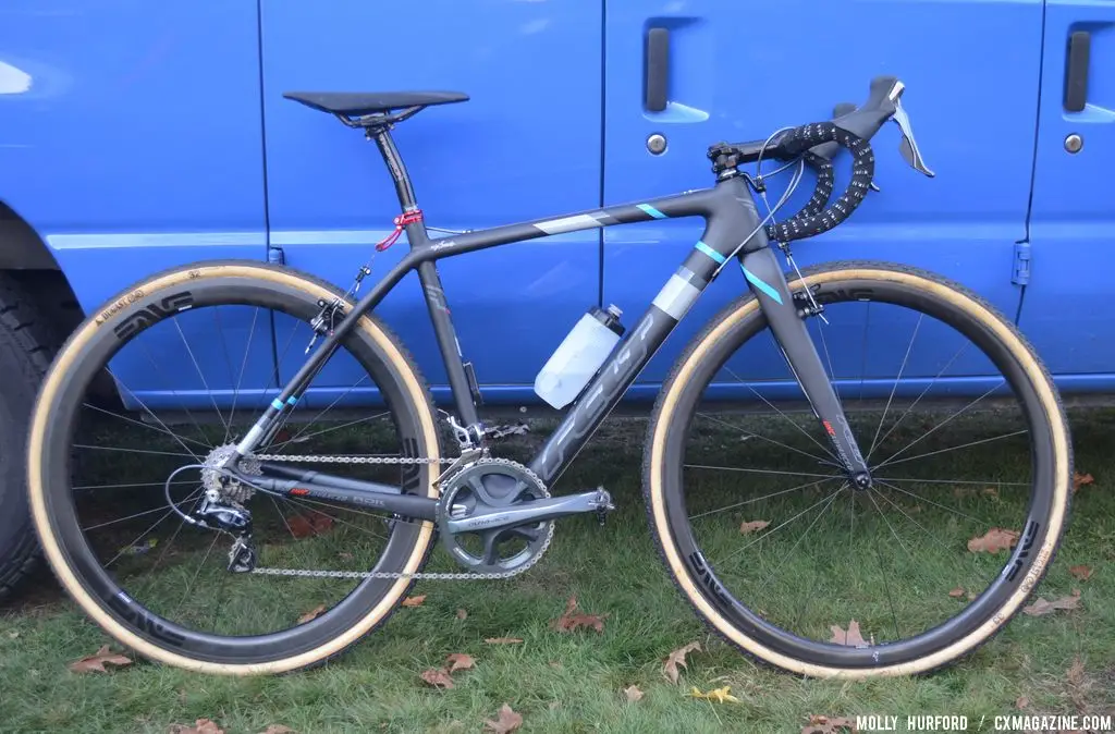 Sean Milne and the Keough brothers are all racing on the carbon Felt bikes with Di2 shifting and cantilever brakes. © Cyclocross Magazine