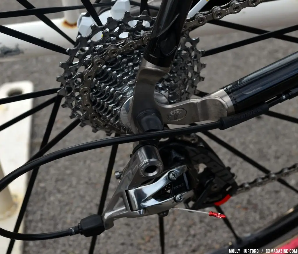 11-speed cassette on Mo Bruno Roy\'s Seven Cycles Mudhoney Pro bike. © Cyclocross Magazine