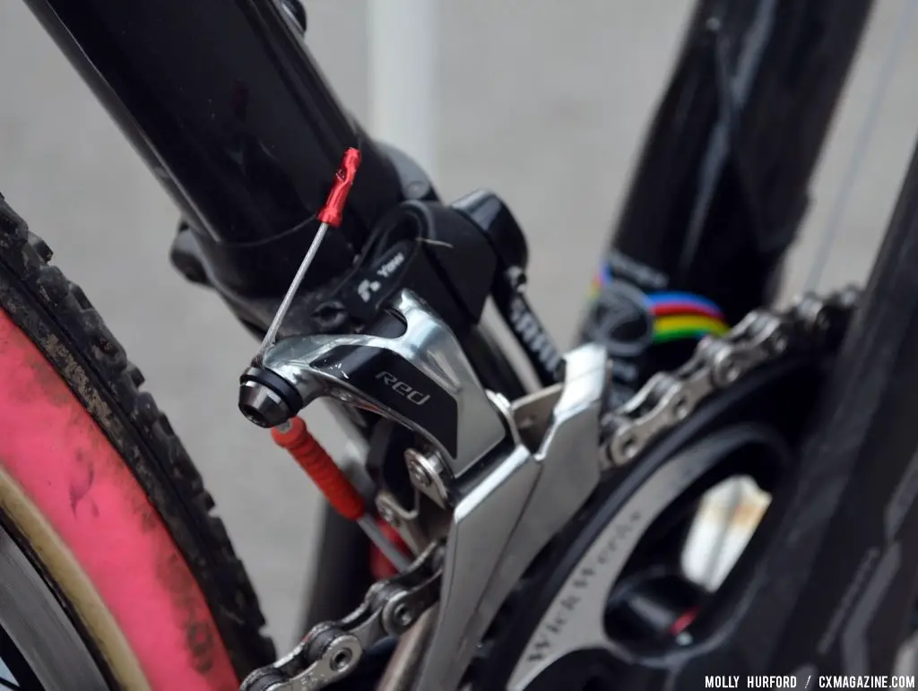 SRAM RED 22 derailleur on Mo Bruno Roy\'s Seven Cycles Mudhoney Pro bike. © Cyclocross Magazine