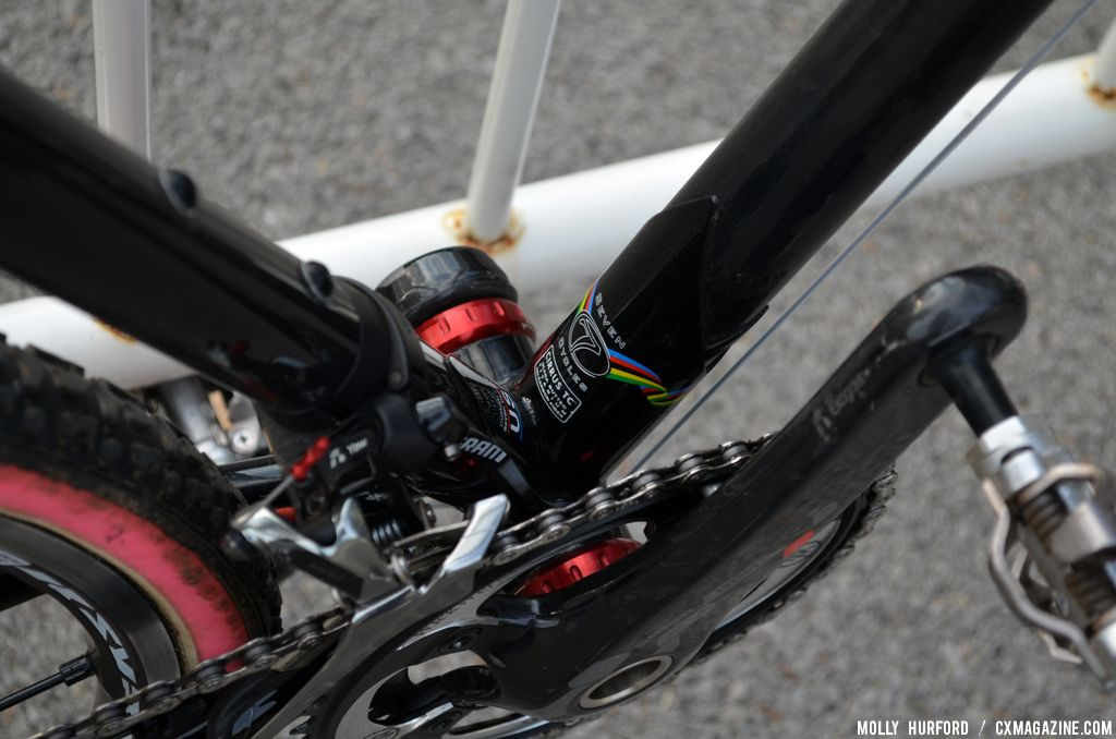 SRAM RED GXP bottom bracket on Mo Bruno Roy\'s Seven Cycles Mudhoney Pro bike. © Cyclocross Magazine