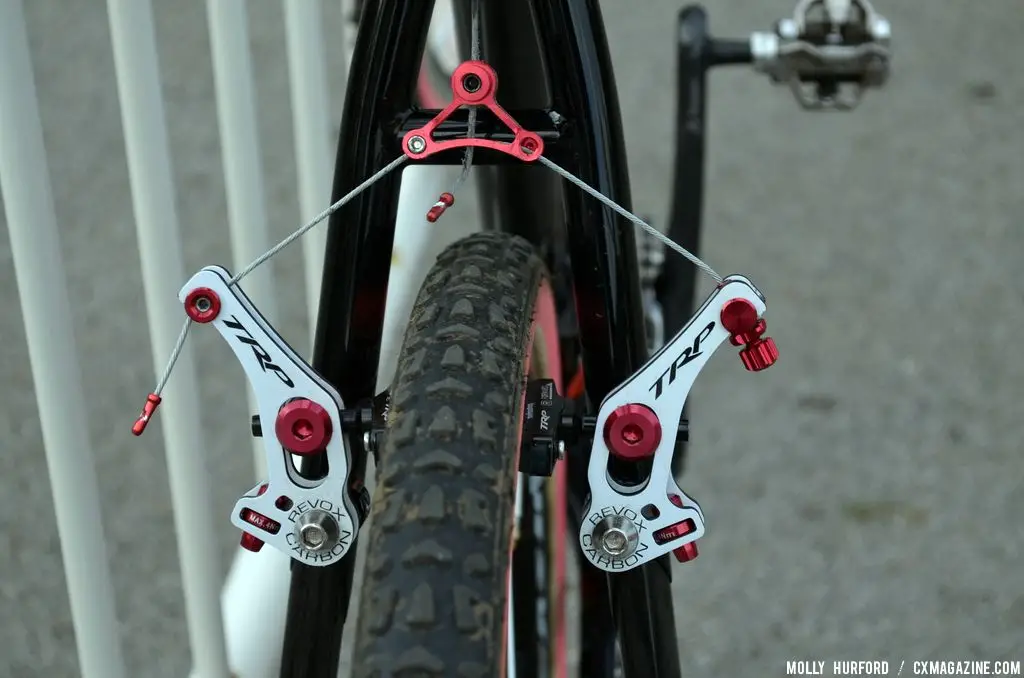 TRP Revox Carbon, SwissStop FlashPRO GHP II brake pads on Mo Bruno Roy\'s Seven Cycles Mudhoney Pro bike. © Cyclocross Magazine