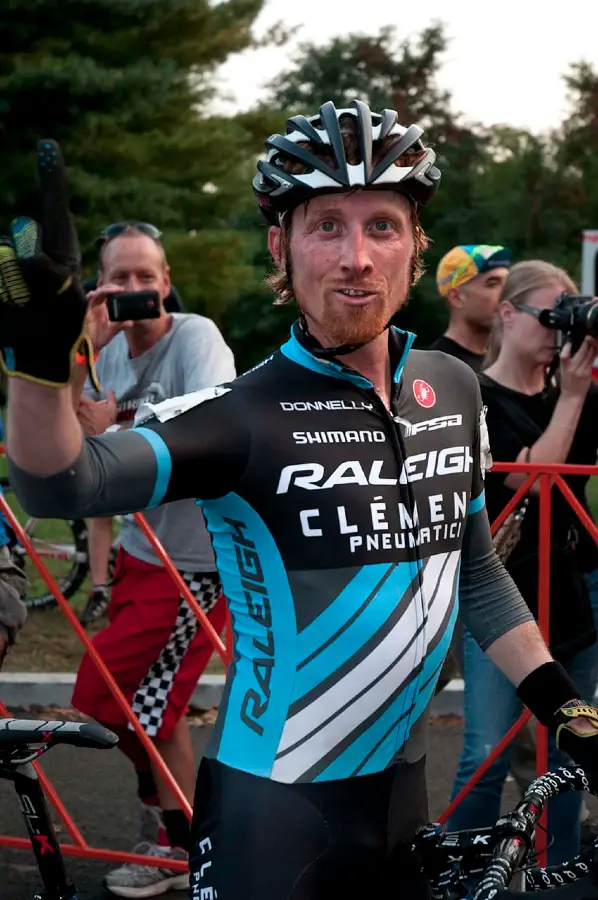 Craig Etheridge (Raleigh Clement) was in good spirits at the end of the race despite a 37th place finish. Â© Kevin White