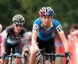 Helen Wyman (Kona Factory Racing) takes the hole shot and an early lead. Â© Kevin White