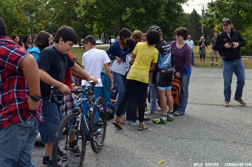 The Raleigh Clement team at Nathaniel Green Middle School. © Cyclocross Magazine