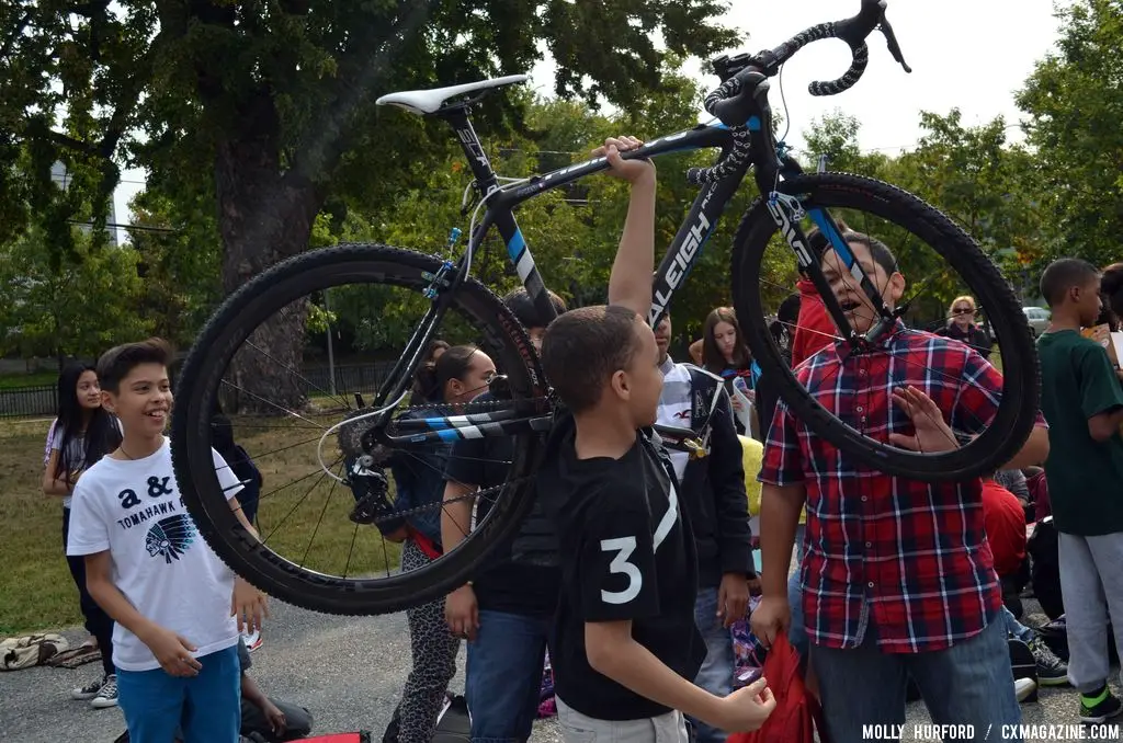 The Raleigh Clement team at Nathaniel Green Middle School. © Cyclocross Magazine