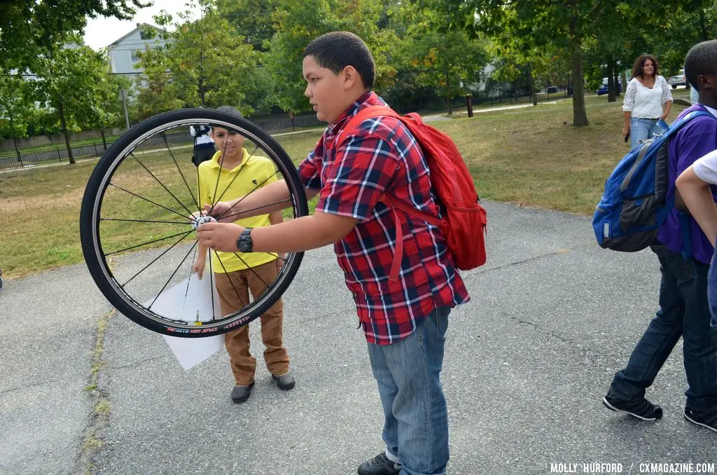 The Raleigh Clement team at Nathaniel Green Middle School. © Cyclocross Magazine