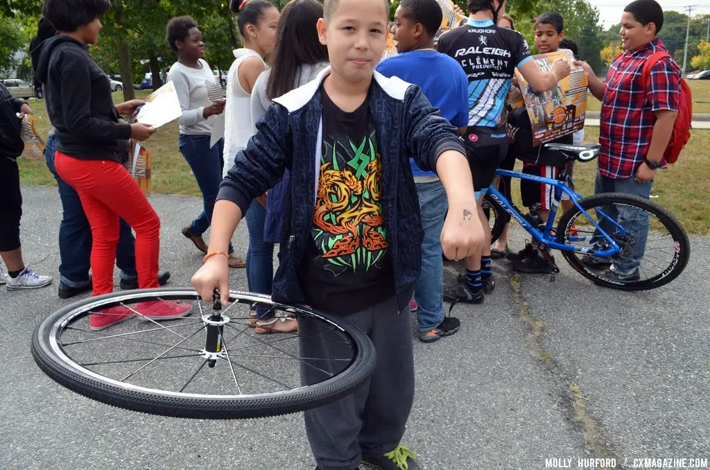 The Raleigh Clement team at Nathaniel Green Middle School. © Cyclocross Magazine