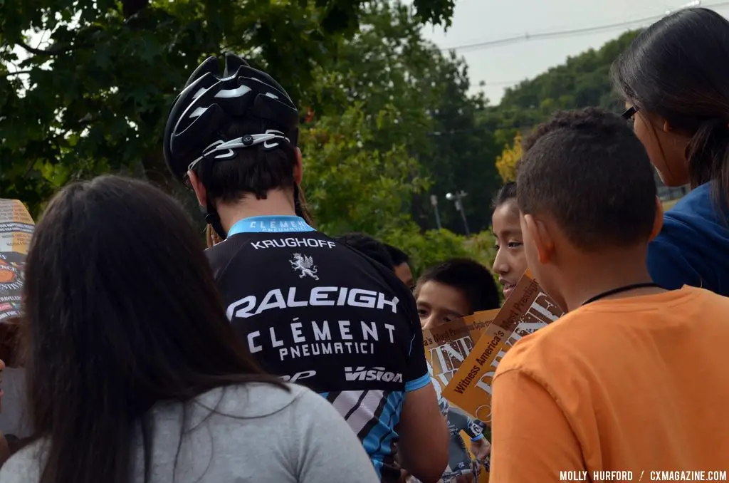 The Raleigh Clement team at Nathaniel Green Middle School. © Cyclocross Magazine