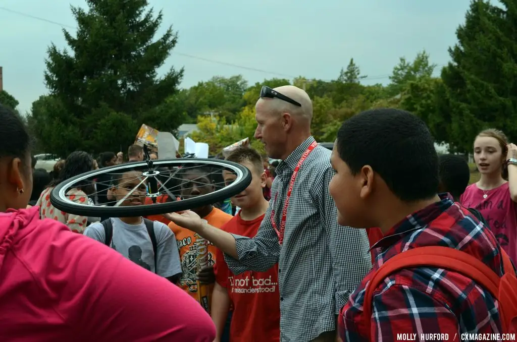 The Raleigh Clement team at Nathaniel Green Middle School. © Cyclocross Magazine