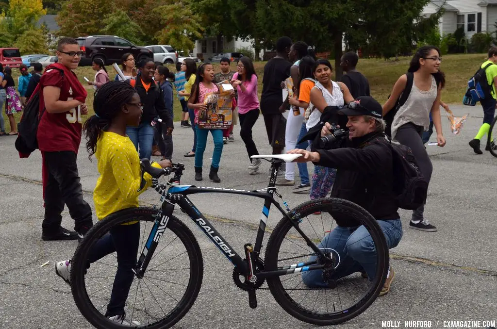 The Raleigh Clement team at Nathaniel Green Middle School. © Cyclocross Magazine