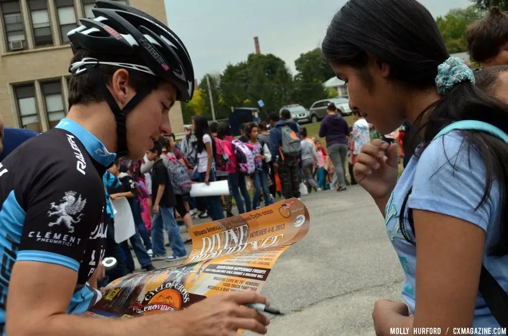 The Raleigh Clement team at Nathaniel Green Middle School. © Cyclocross Magazine