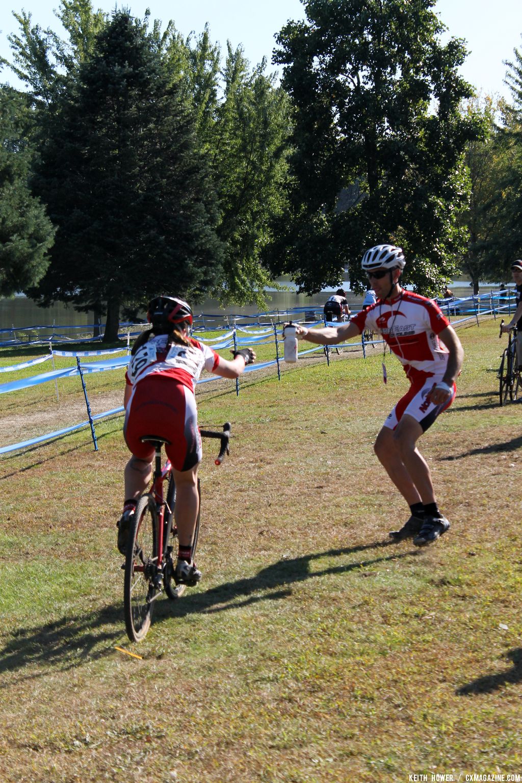 The heat had riders reaching for water.  © Keith Hower