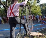 A penny-farthing spectator looks on. © Cyclocross Magazine