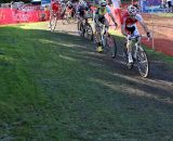 One rider drives the pace through a flatter section of the course. © Cyclocross Magazine