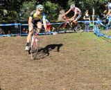 Riders come out of a sharp turn and begin a fast descent. © Cyclocross Magazine© Cyclocross Magazine