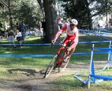 A rider pauses mid-pedal stroke for the turn. © Cyclocross Magazine