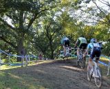 A small pack of men blast up the hill. © Cyclocross Magazine