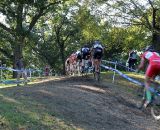 The field is strung out of the hill. © Cyclocross Magazine