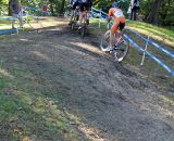 Several riders chase up the hill. © Cyclocross Magazine