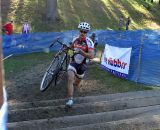 A lone rider tackles the stairs. © Cyclocross Magazine